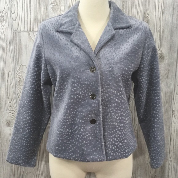 Lilly Of California Blue Faux Fur Jacket Size Medium - Picture 1 of 7